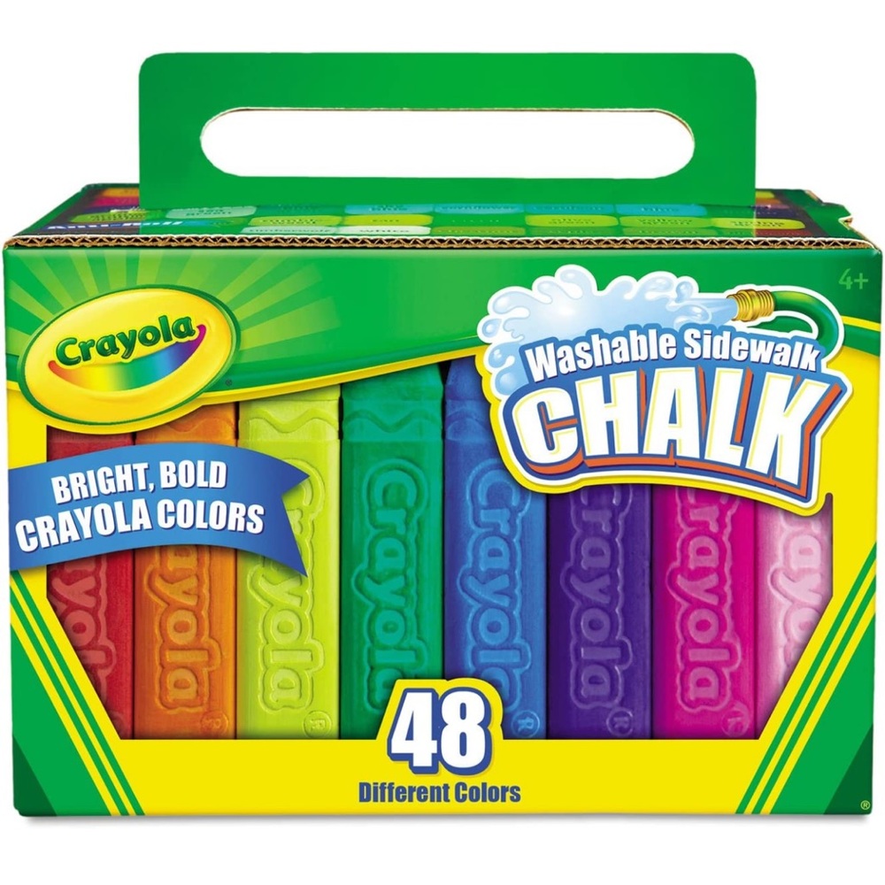 NEW Crayola Washable Sidewalk Chalk 48 Assorted Bright Colors 48 Sticks